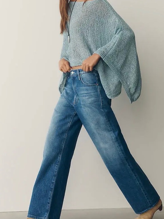 MOTHER Denim - Sz27 NWT MOTHER SUPERIOR The Dodger Button Flood Wide-Leg Jeans